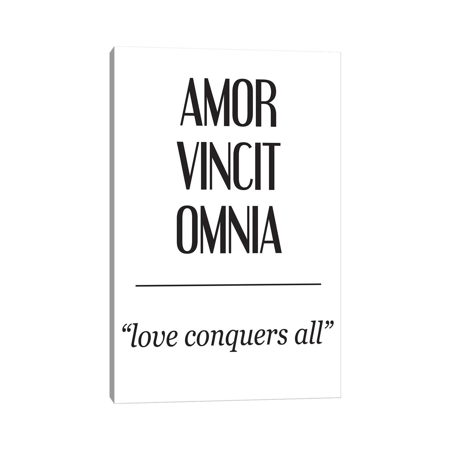 iCanvas "Latin MeaningsAmor Vincit" by Pixy Paper Canvas Print Bed
